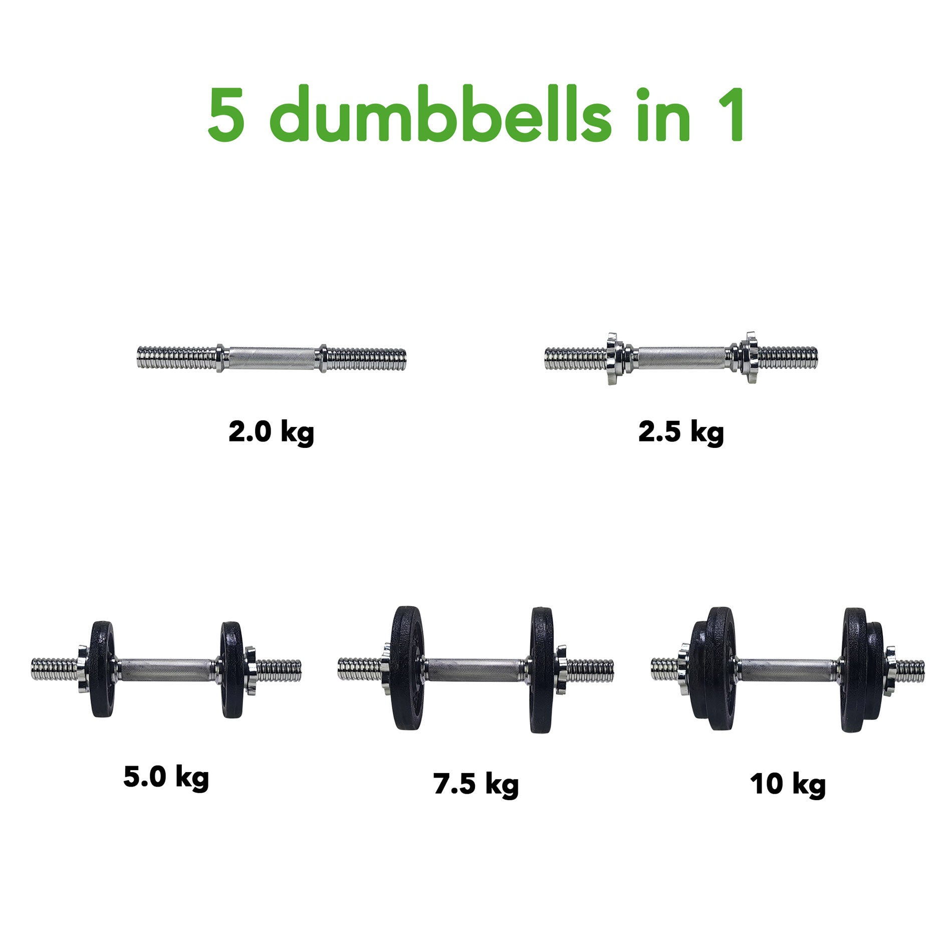 Håndvægt justerbar 10 kg